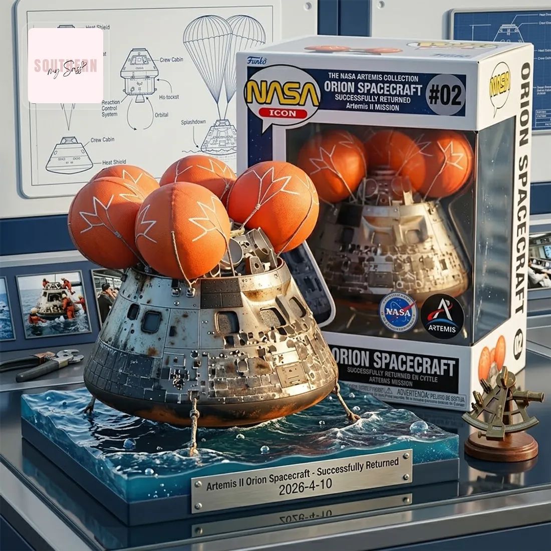NASA Artemis II Orion Spacecraft Splashdown Funko Pop Figure Doll