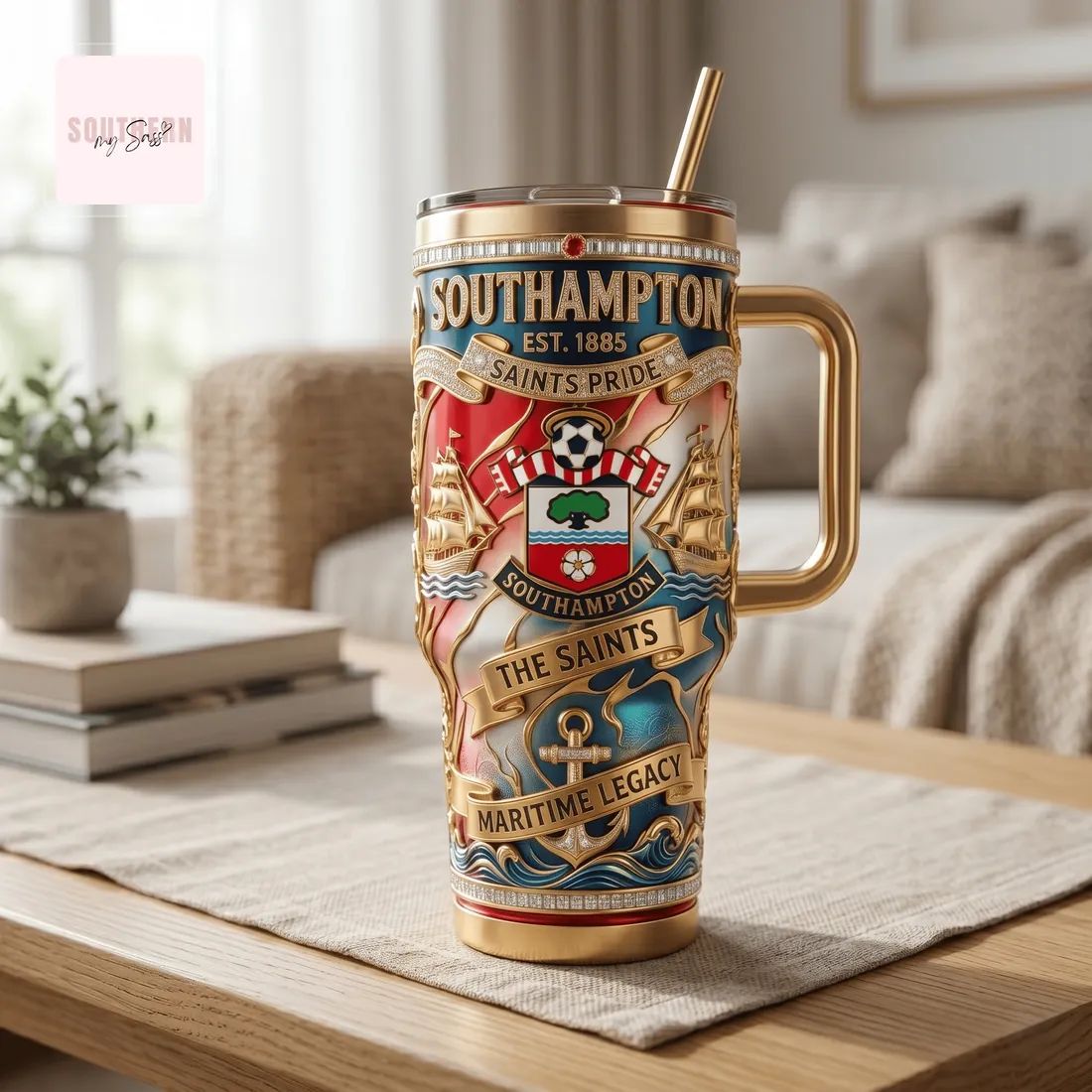 Southampton FC Saints Pride 40oz Insulated Tumbler with Handle
