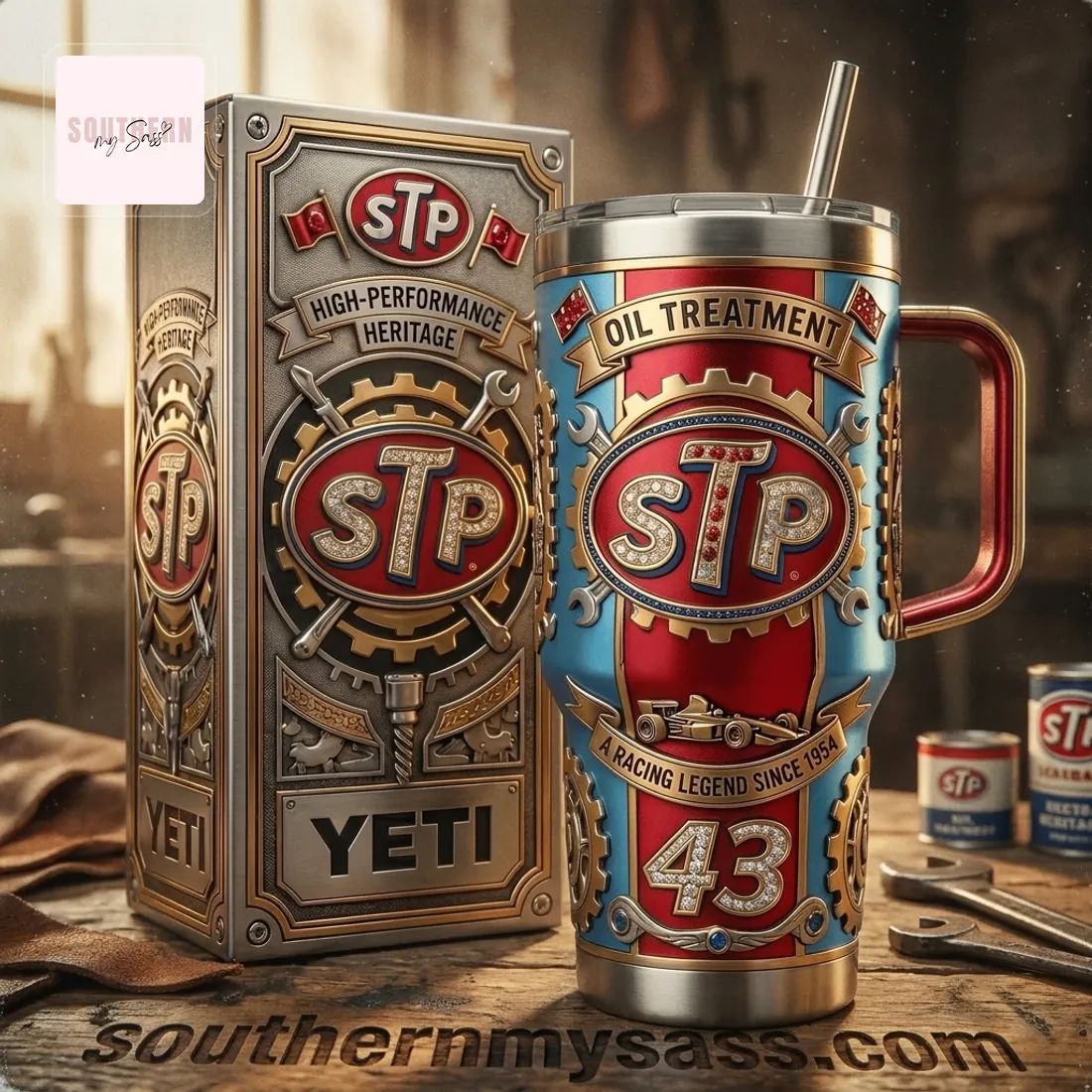 STP Racing Legend 43 Diamond-Studded YETI Tumbler