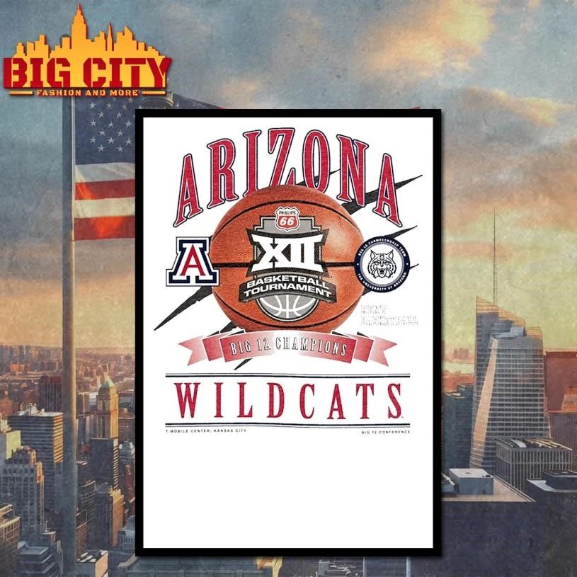 Arizona Wildcats 2026 Big 12 Men’s Basketball Tournament Champions Locker Room Shirt