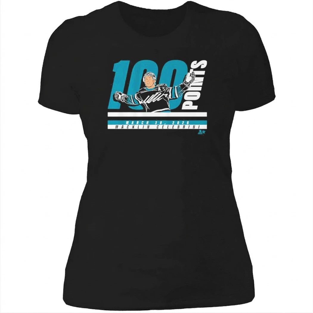 Macklin Celebrini 100 Points March 30, 2026 Shirt