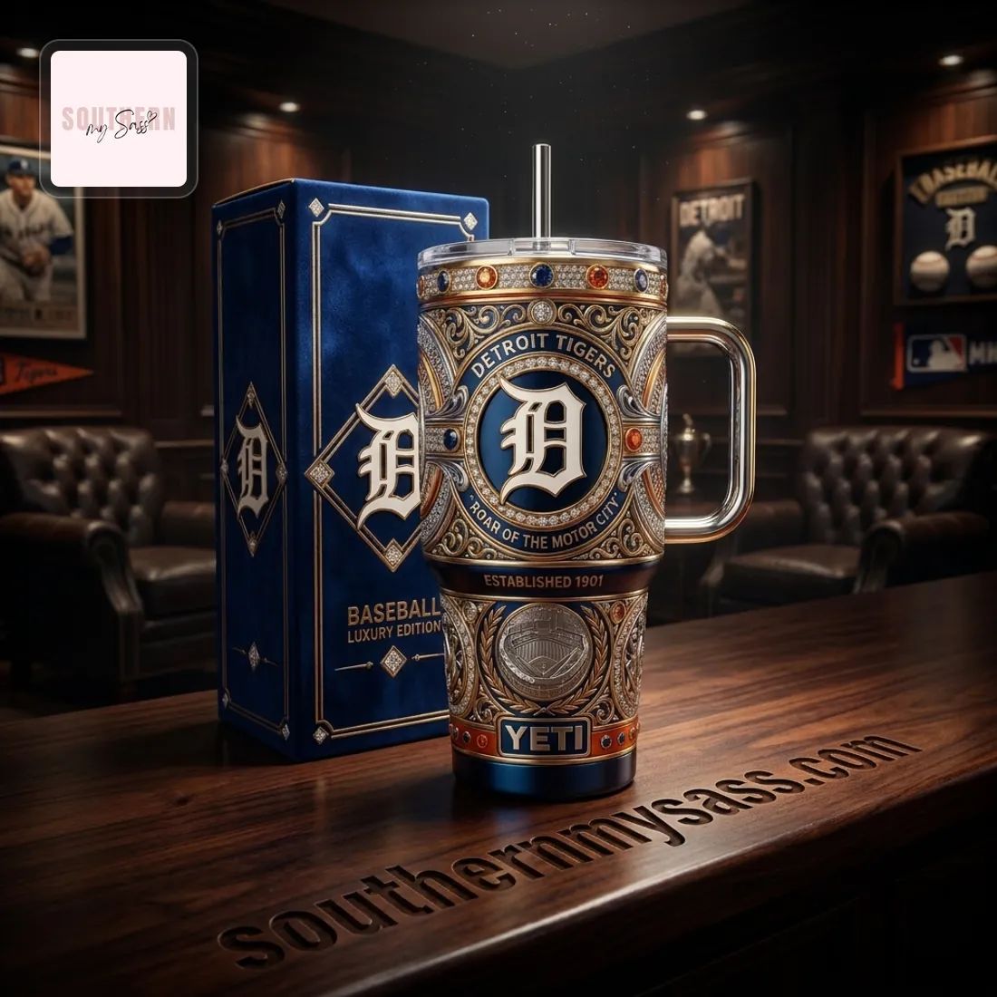 Detroit Tigers Luxury Edition YETI 40 oz Insulated Tumbler