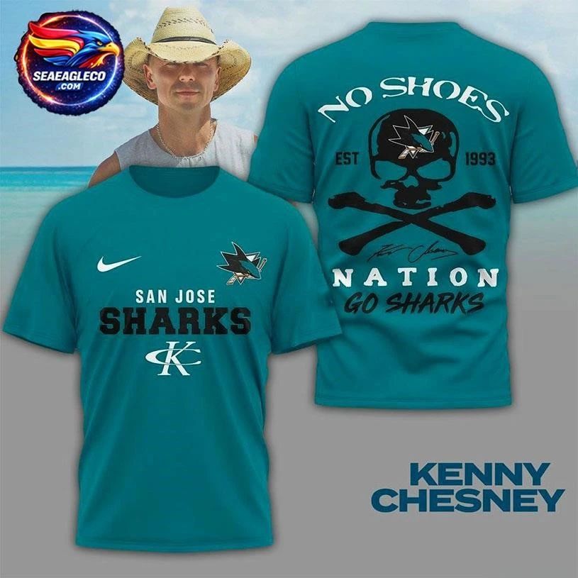 San Jose Sharks x Kenny Chesney No Shoes Nation 2026 Two Sided Shirt