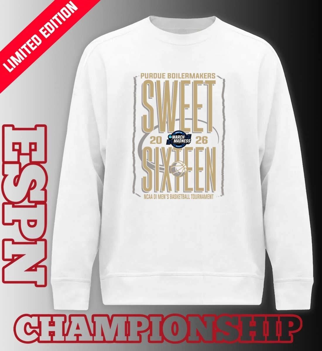 Purdue Boilermakers Sweet Sixteen 2026 NCAA DI Men’s Basketball Tournament T-Shirt