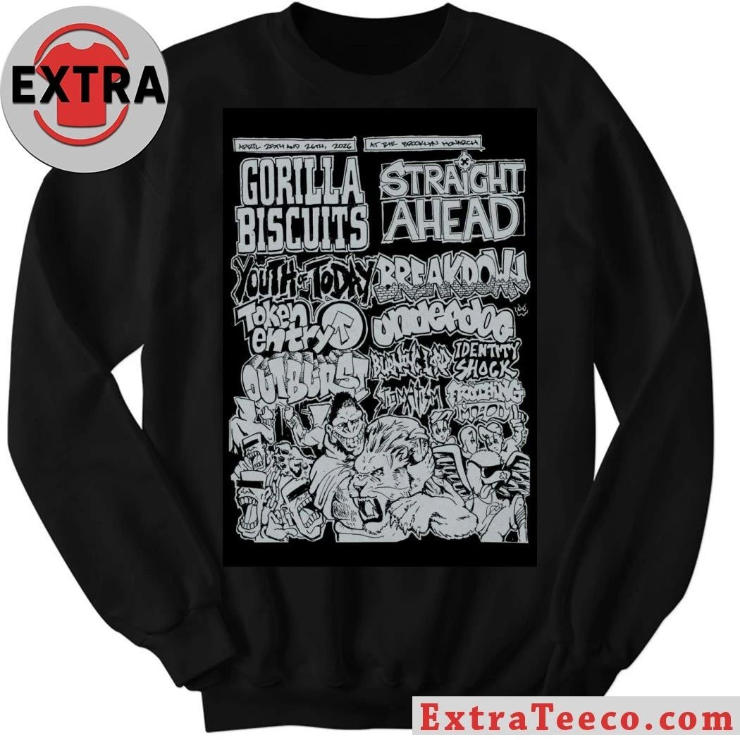 April 25-26, 2026 Monarch Gorilla Biscuits Straight Ahead Poster T-Shirt