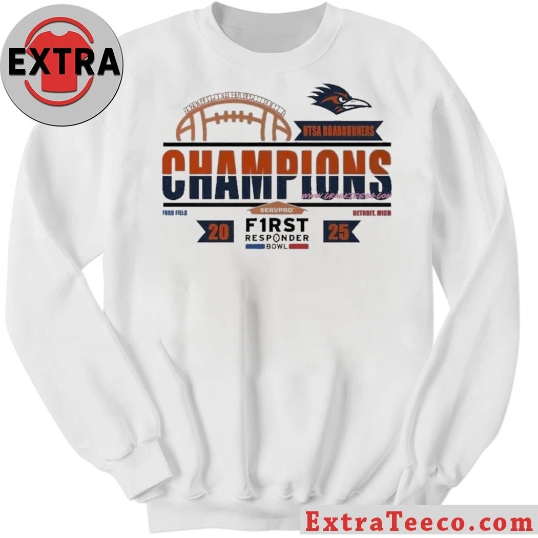 Original UTSA Roadrunners 2025 SERVPRO First Responder Bowl Champions Logo T-Shirt