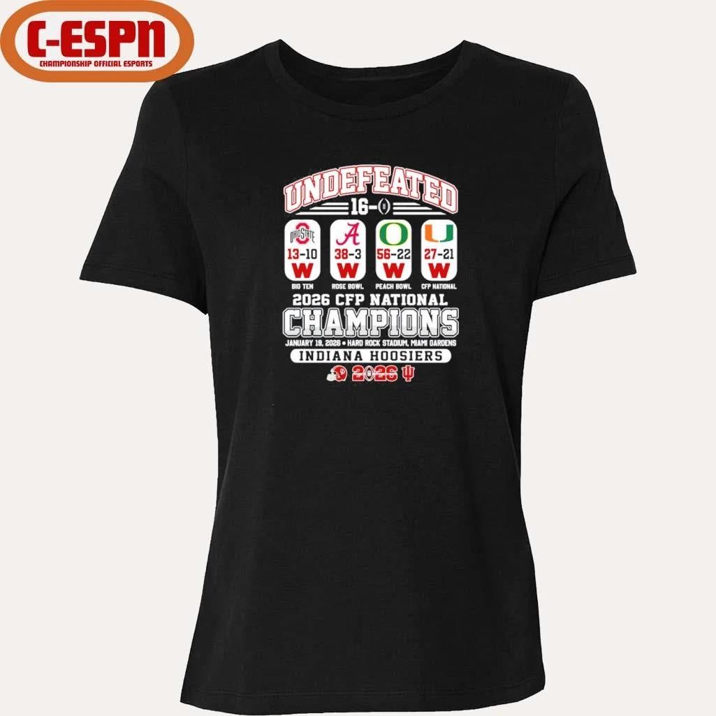 Undefeated 16-0 IU Football National Champions Beat OSU, Alabama, Oregon And Miami Shirt