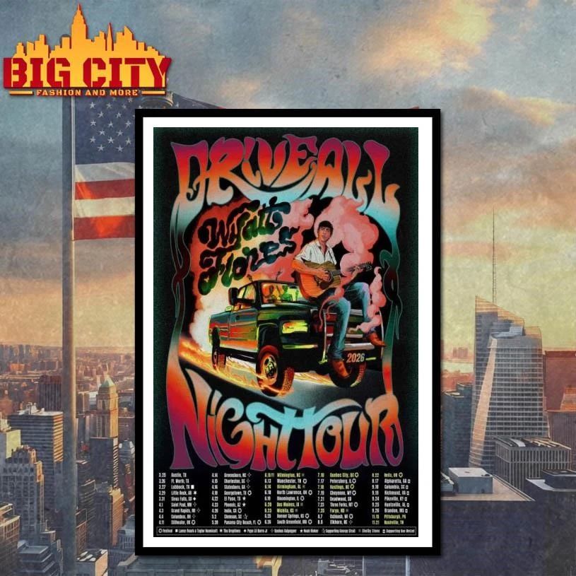 Wyatt Flores The Drive All Night Tour 2026 Poster Shirt