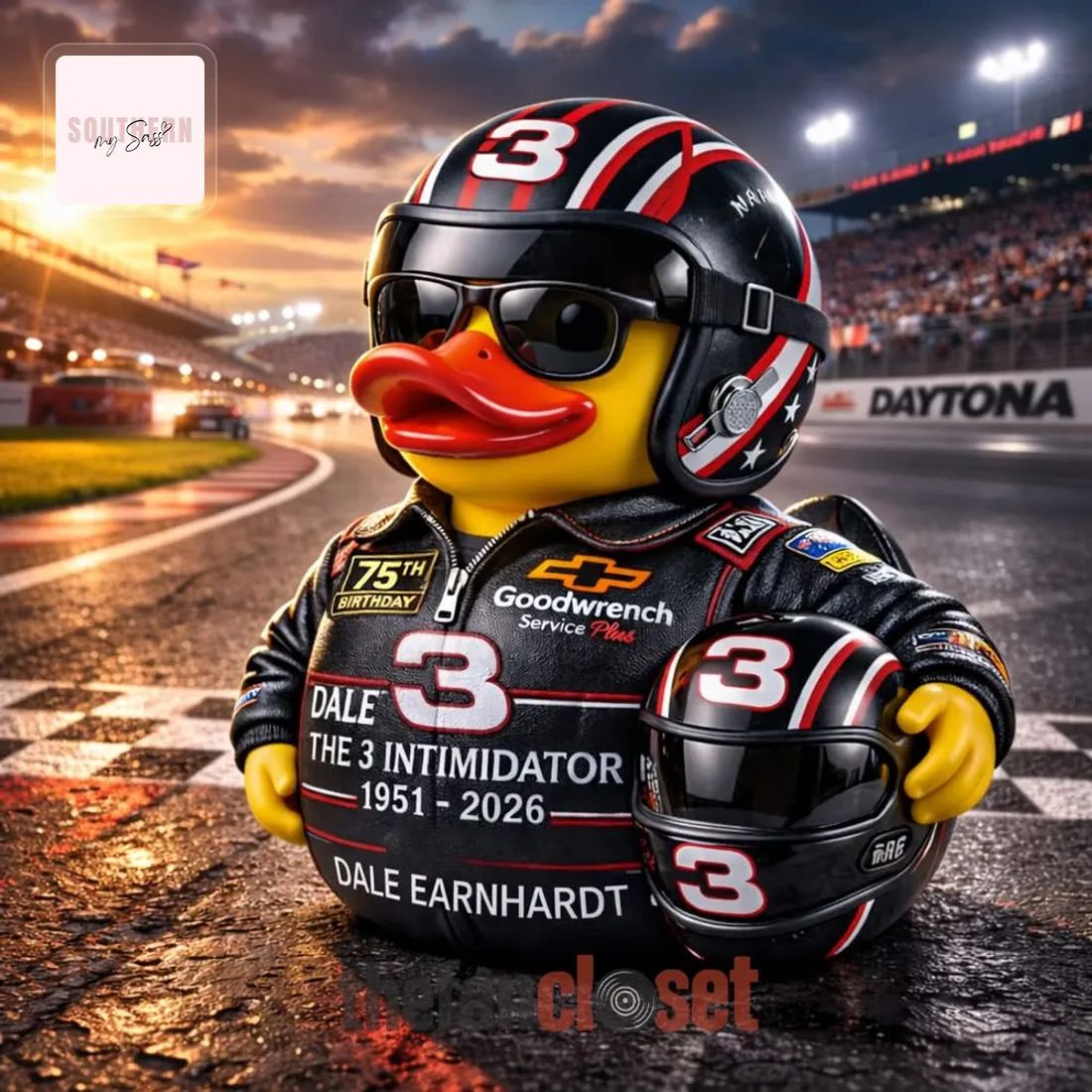Dale Earnhardt 75th Birthday The 3 Intimidator Rubber Duck