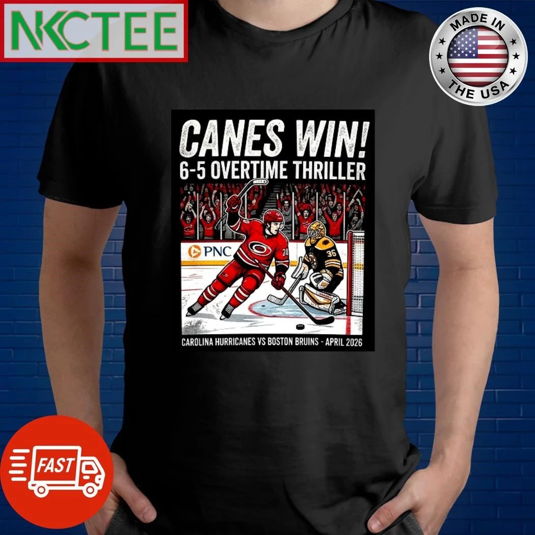 NKCtees 2026 Carolina Hurricanes Canes Overtime Heroics 6-5 Thriller shirt