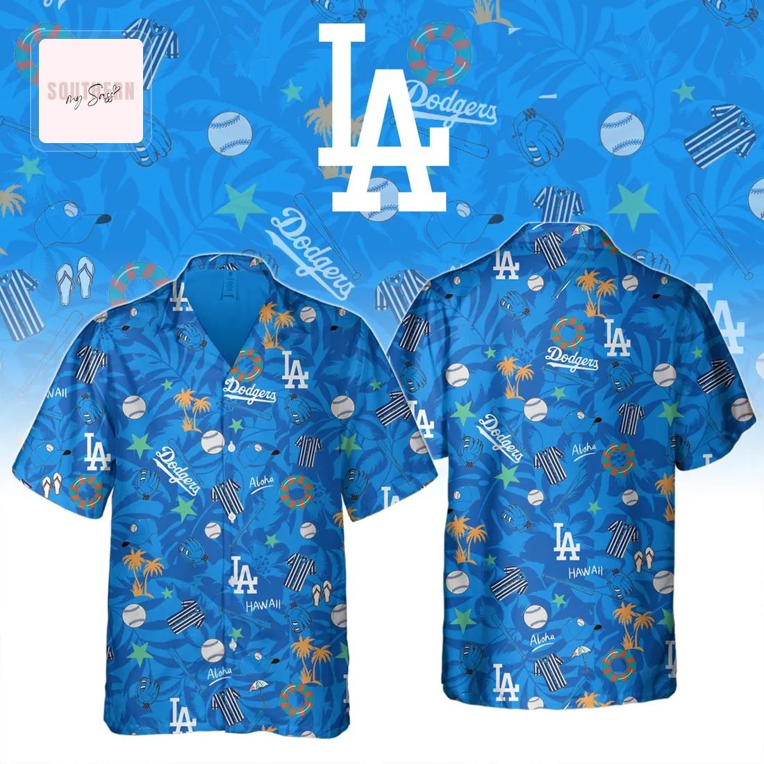 Los Angeles Dodgers Hawaii Tropical Aloha Hawaiian Shirt
