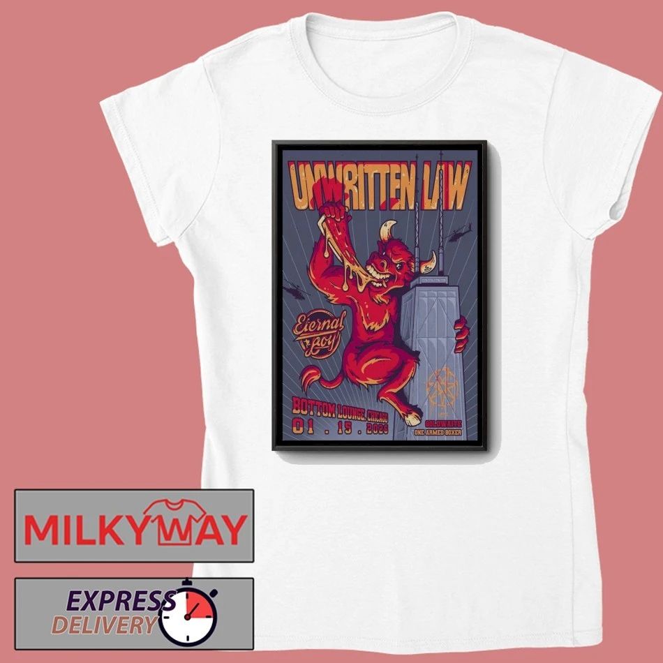 Unwritten Law Jan 15 2026 Bottom Lounge Chicago IL Poster shirt