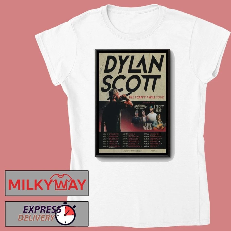 Poster Dylan Scott Till I Can’t I Will 2026 Tour shirt