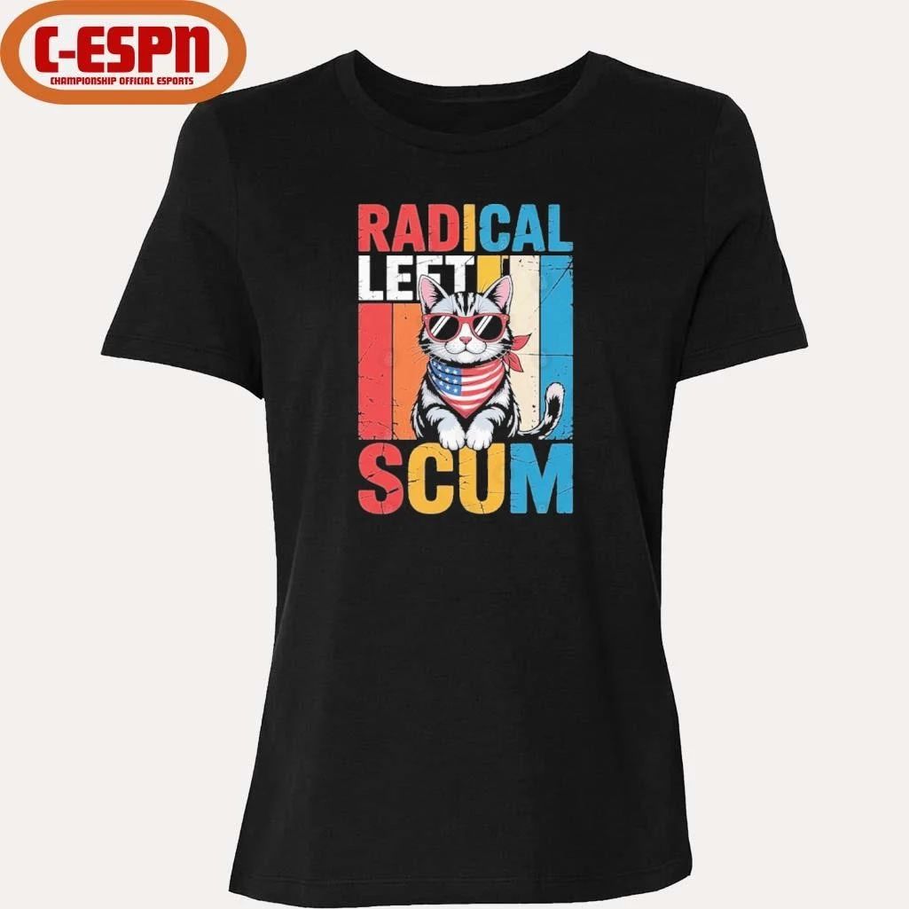 Radical Left Scum Cat Retro T-Shirt