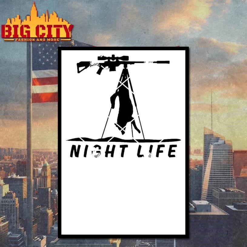 Night Life Hunting Dog With Sniper Shirt