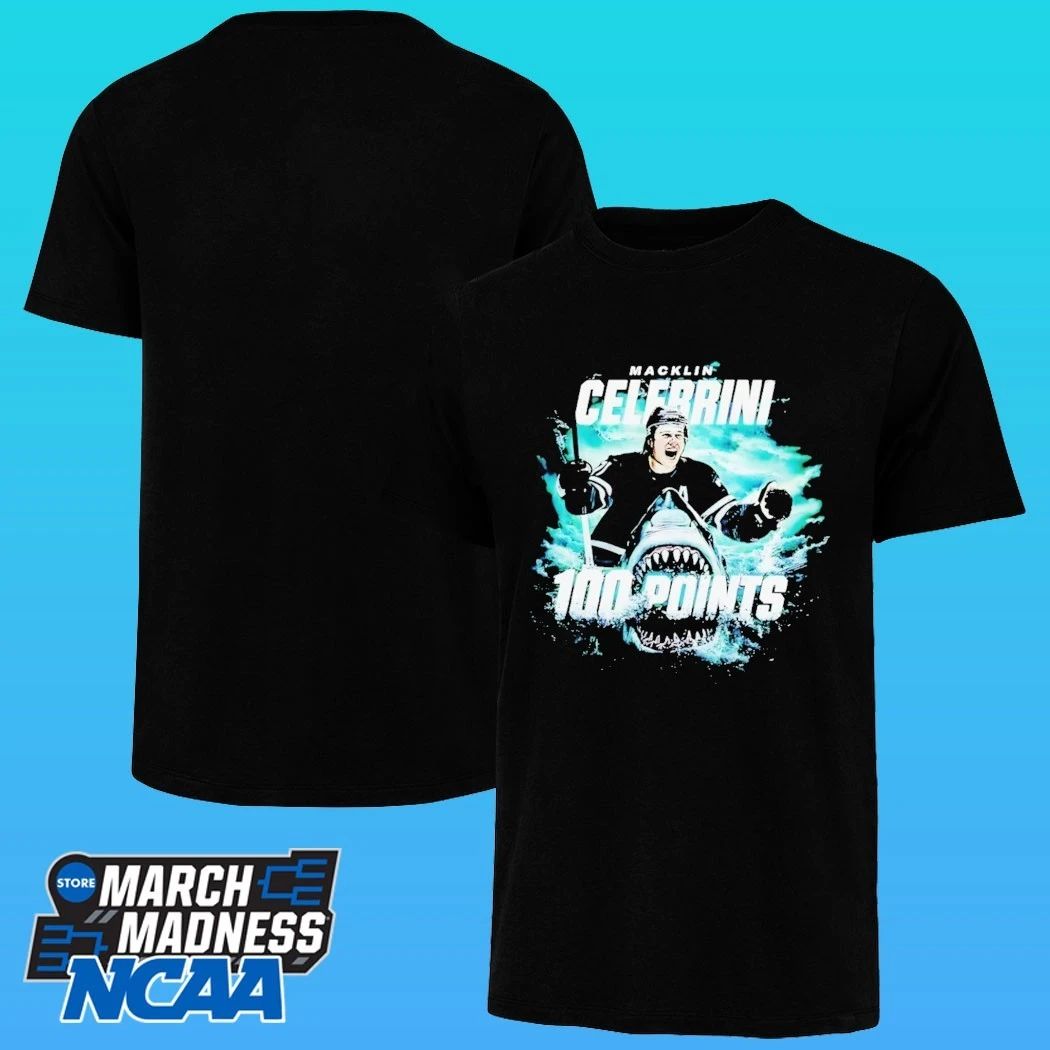 Macklin Celebrini San Jose Sharks 100 Points Shirt