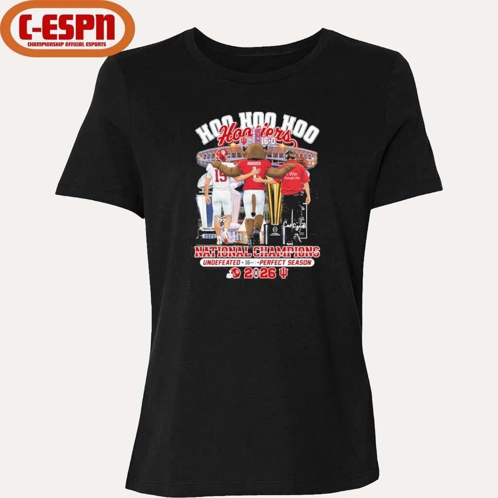 IU Football Hoo Hoo Hoo Hoosiers National Champions Undefeated 16-0 Perfect Season Shirt