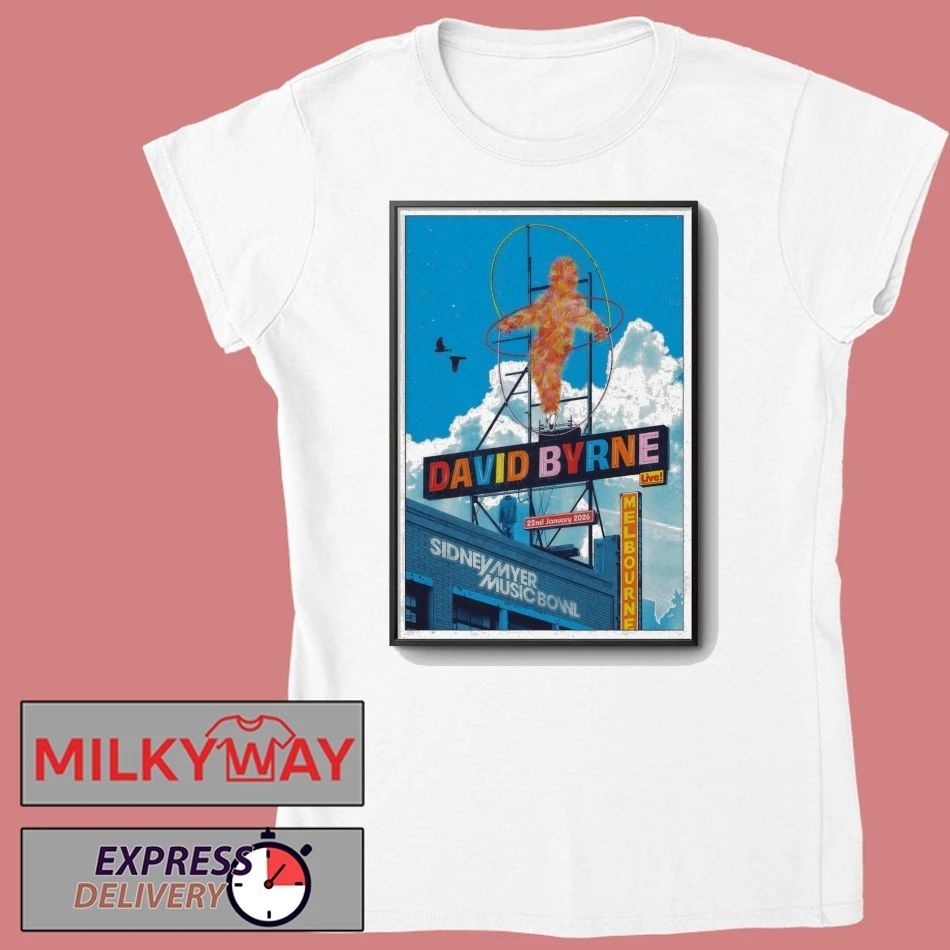 David Byrne Jan 22 2026 Sidney Myer Music Bowl Melbourne AUS Poster shirt