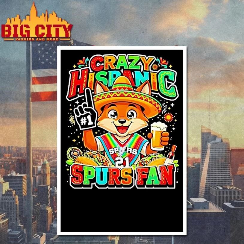 Coyote Tim Duncan 21 San Antonio Spurs Crazy Hispanic Spurs Fan Mexico 2026 Shirt