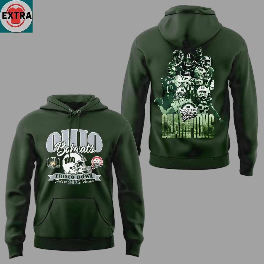 Original Ohio Bobcats Football x Frisco Bowl Champion 2025 Logo Hoodie T-Shirt