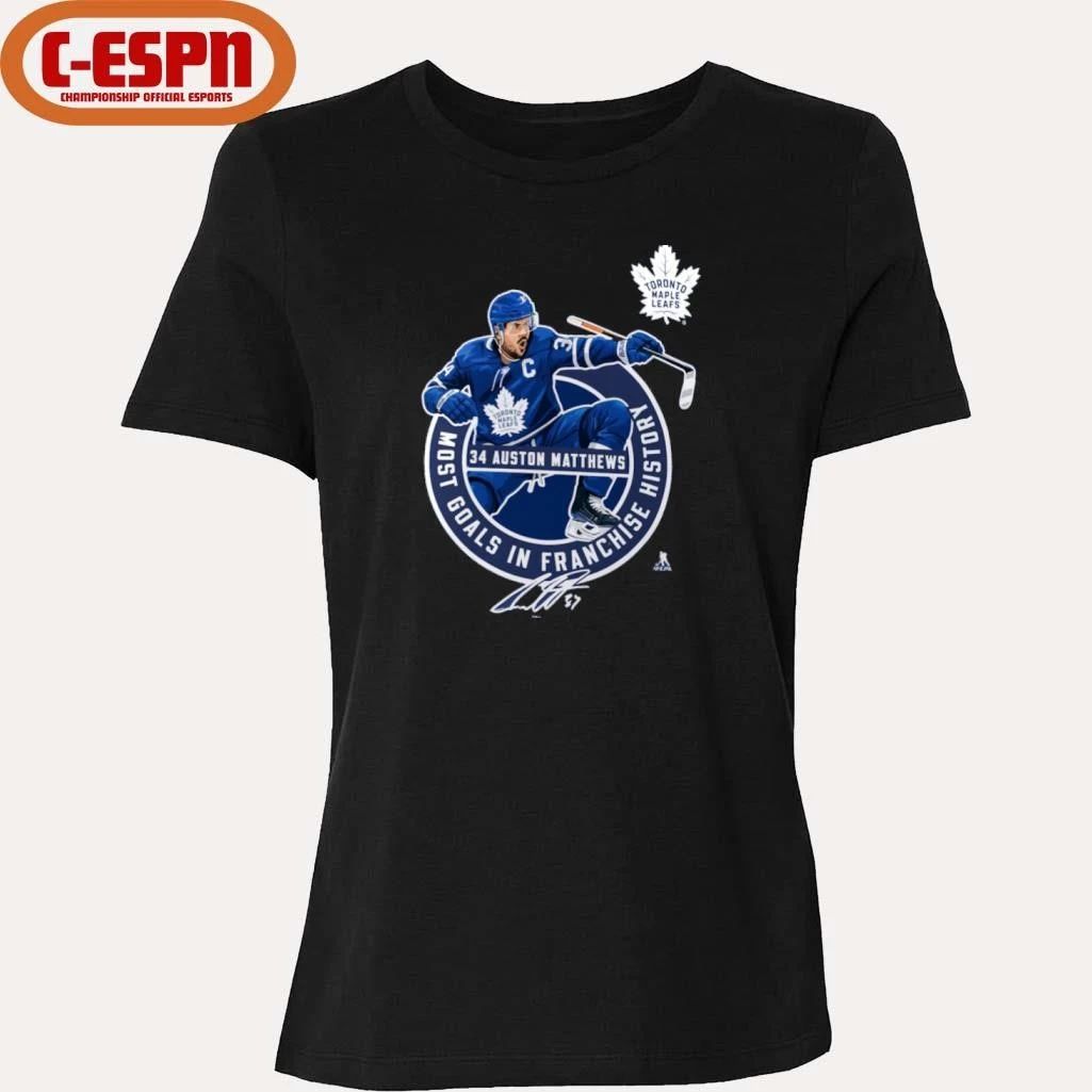 Auston Matthews Toronto Maple Leafs Most Goals in Franchise History T-Shirt