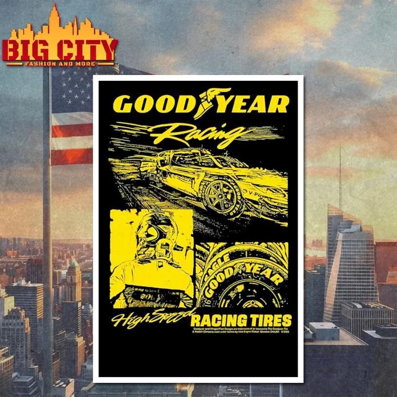 Goodyear Racing High Speed Tires Vintage Panels Car Shirt