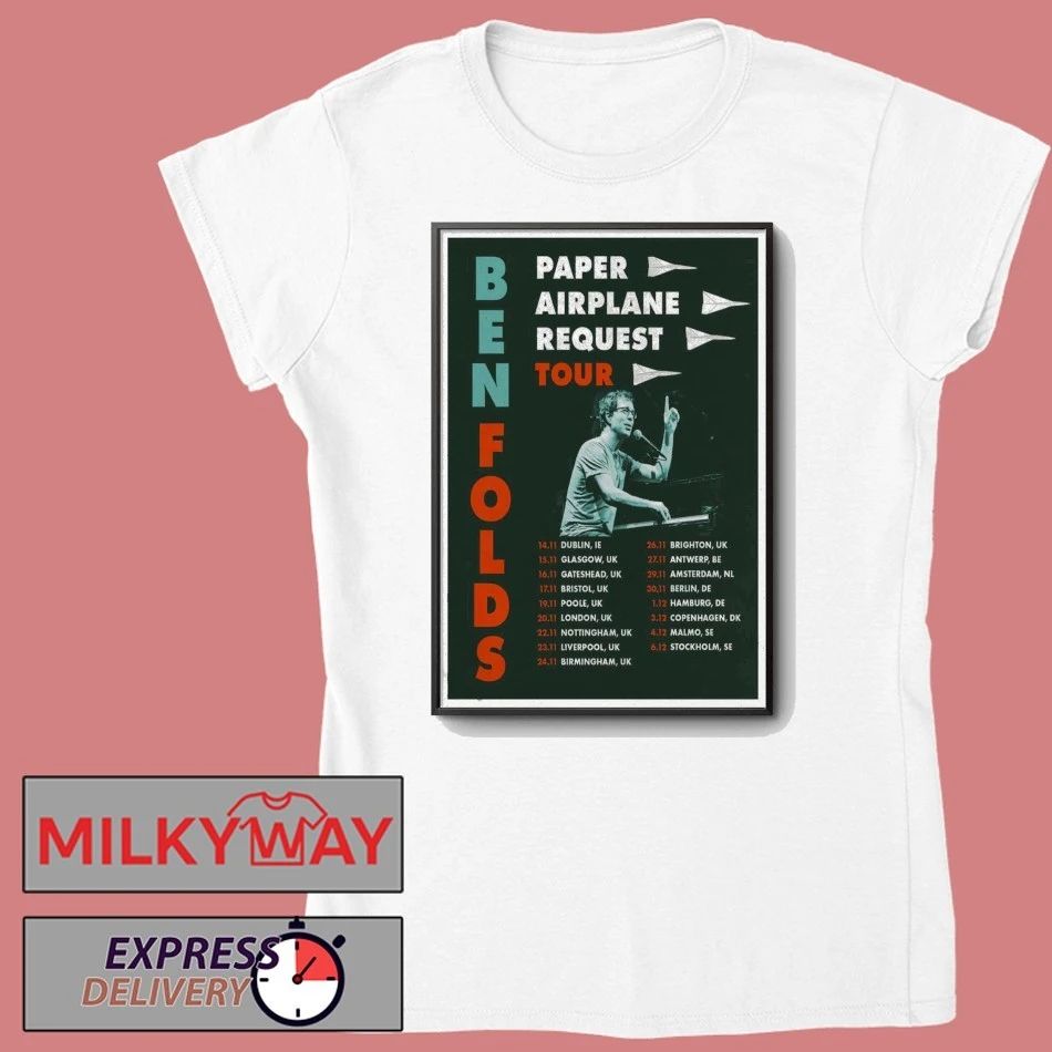 Ben Folds 2025 Paper Airplane Request Shows Poster shirt