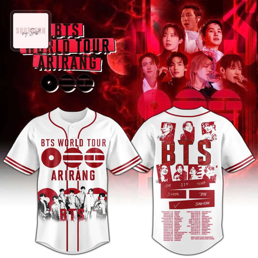 BTS World Tour Arirang 2026 Baseball Jersey