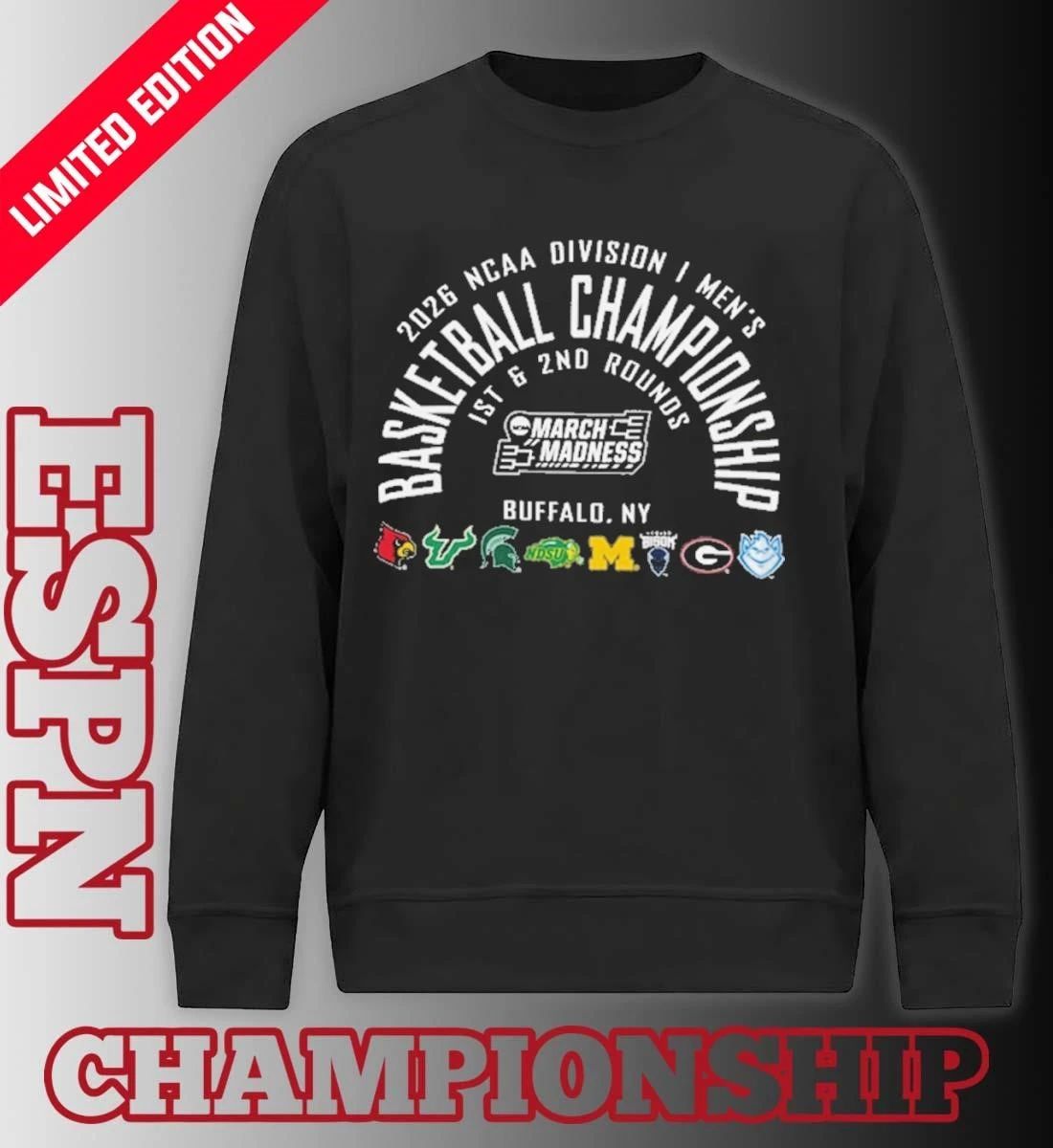 NCAA Men’s March Madness Buffalo, NY 8 Teams T-Shirt