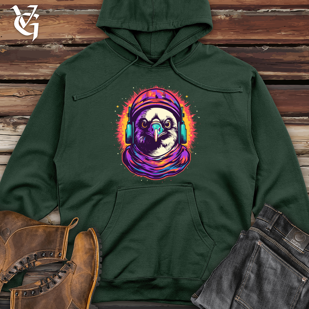 Vintage Cosmic Beanie Penguin Midweight Hooded Sweatshirt Style001