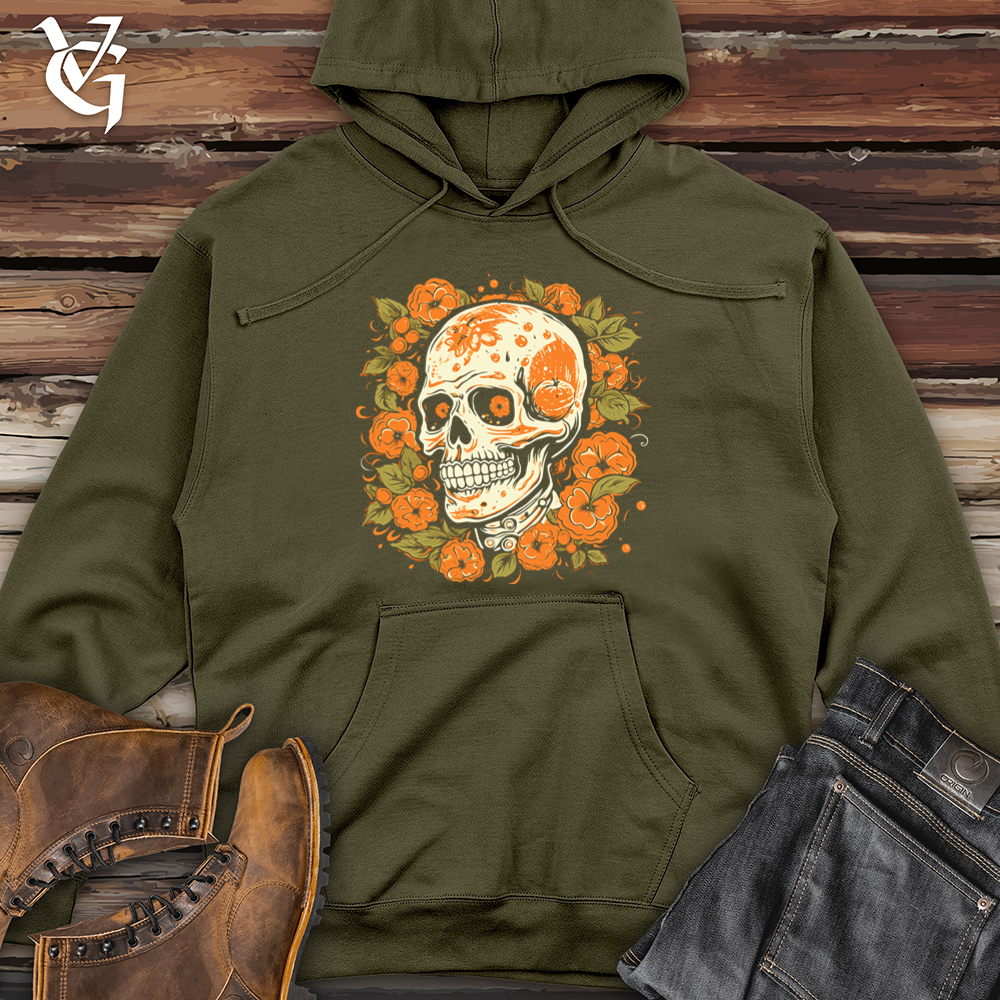 Vibrant Orange Artistry Midweight Hooded Sweatshirt