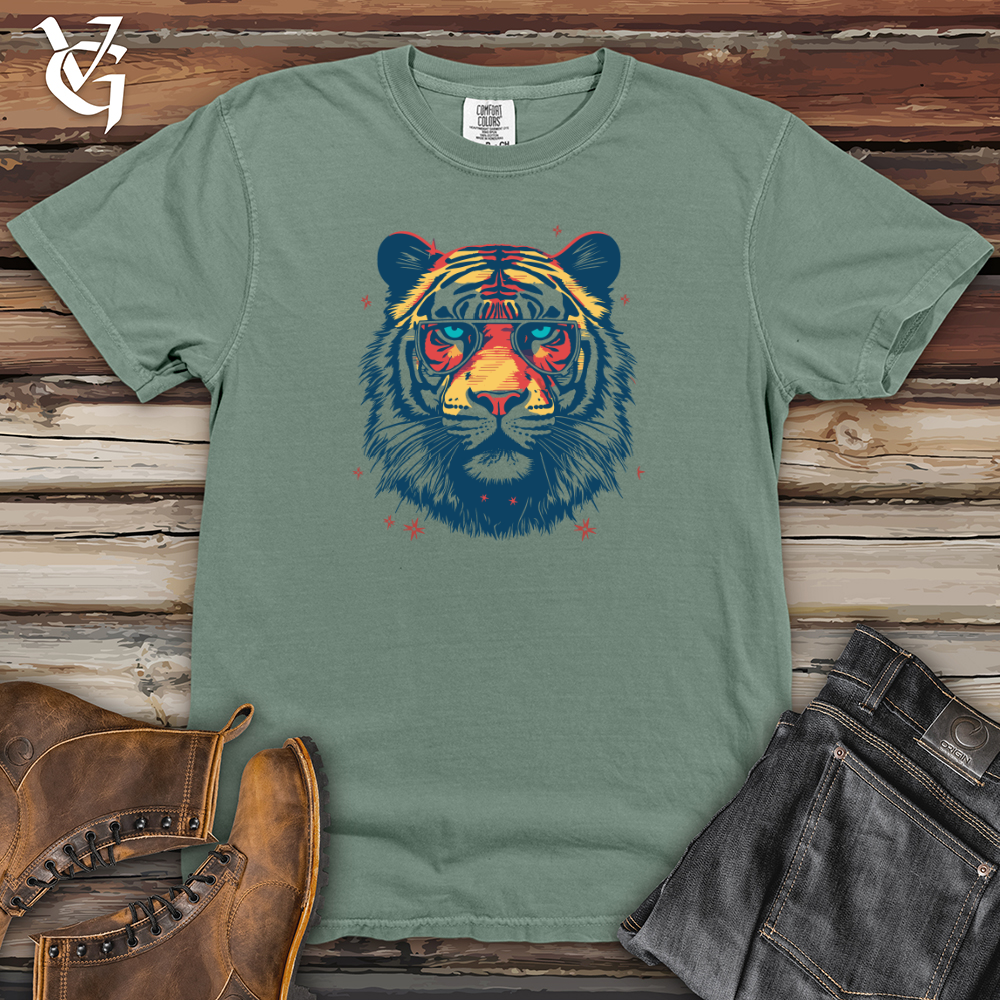 Retro Cosmic Shades Tiger Heavy Cotton Comfort Colors Tee