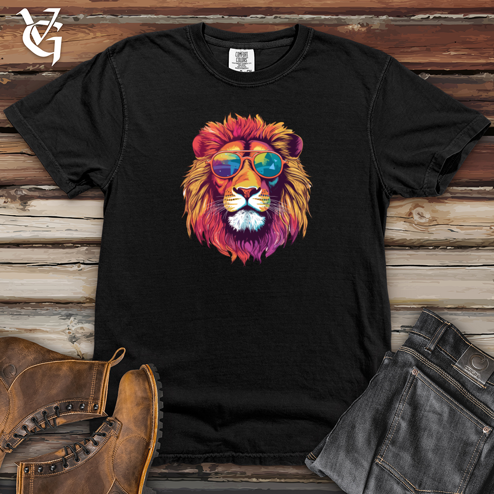 Retro Cosmic Shades Lion Heavy Cotton Comfort Colors Tee