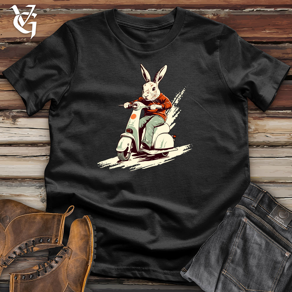 Retro Scooting Rabbit Cotton Tee