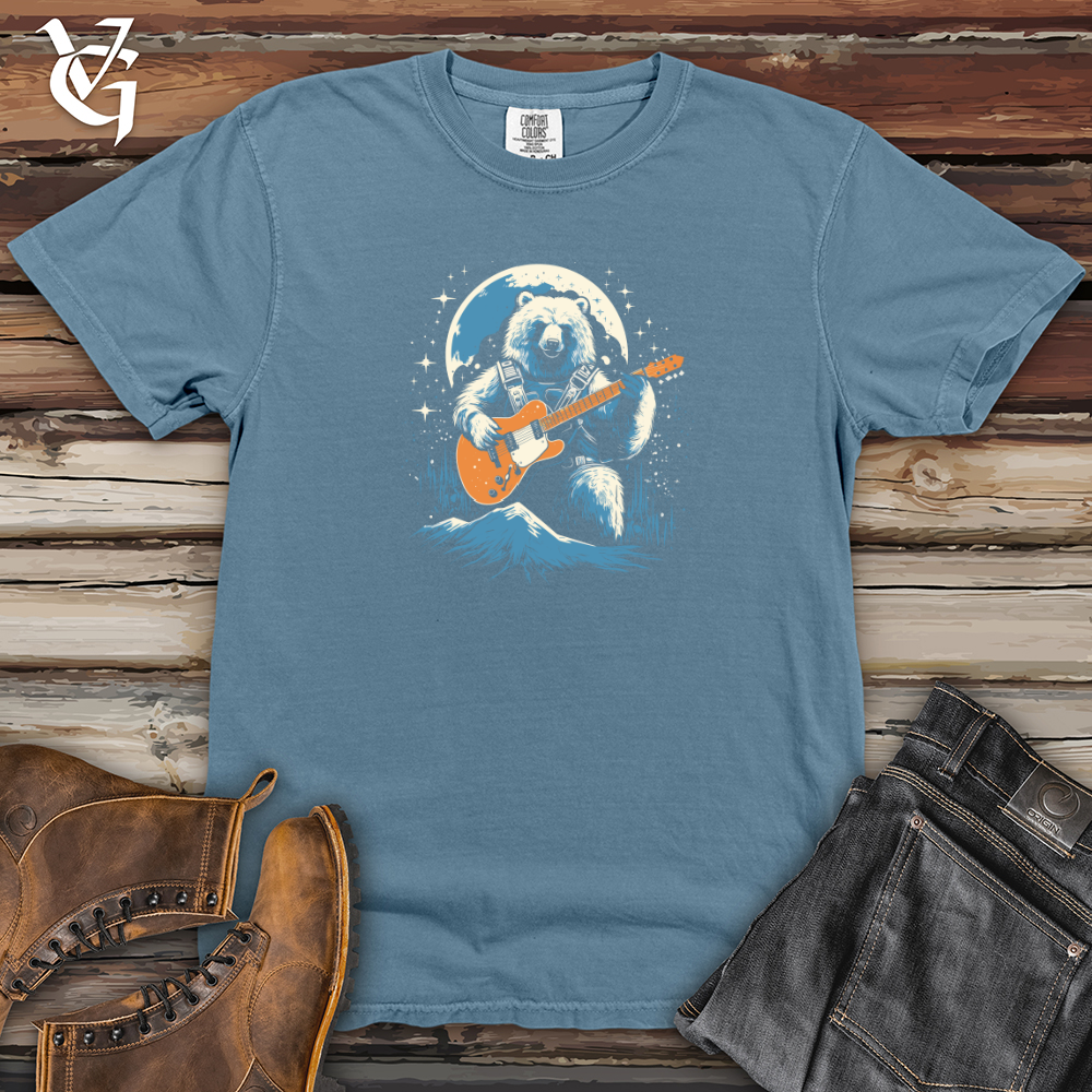 Retro Cosmic Guitar Bear Heavy Cotton Comfort Colors Tee