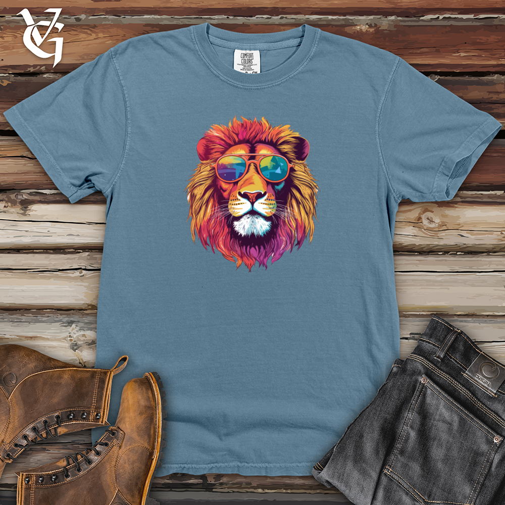 Retro Cosmic Shades Lion Heavy Cotton Comfort Colors Tee