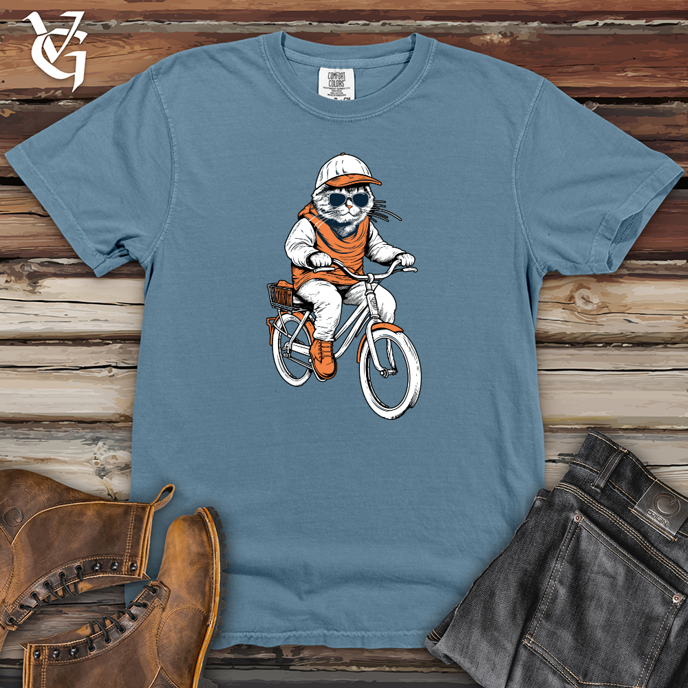 Retro Cycling Cat Heavy Cotton Comfort Colors Tee