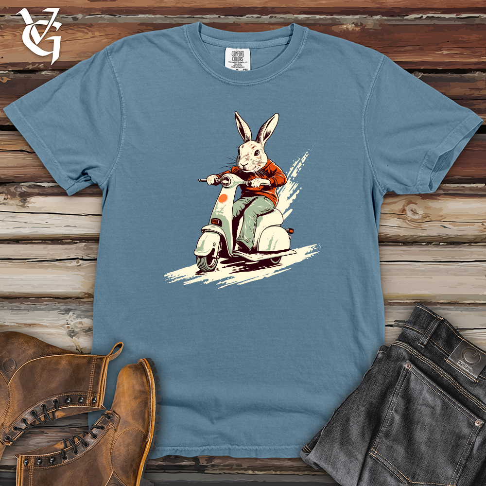 Retro Scooting Rabbit Heavy Cotton Comfort Colors Tee