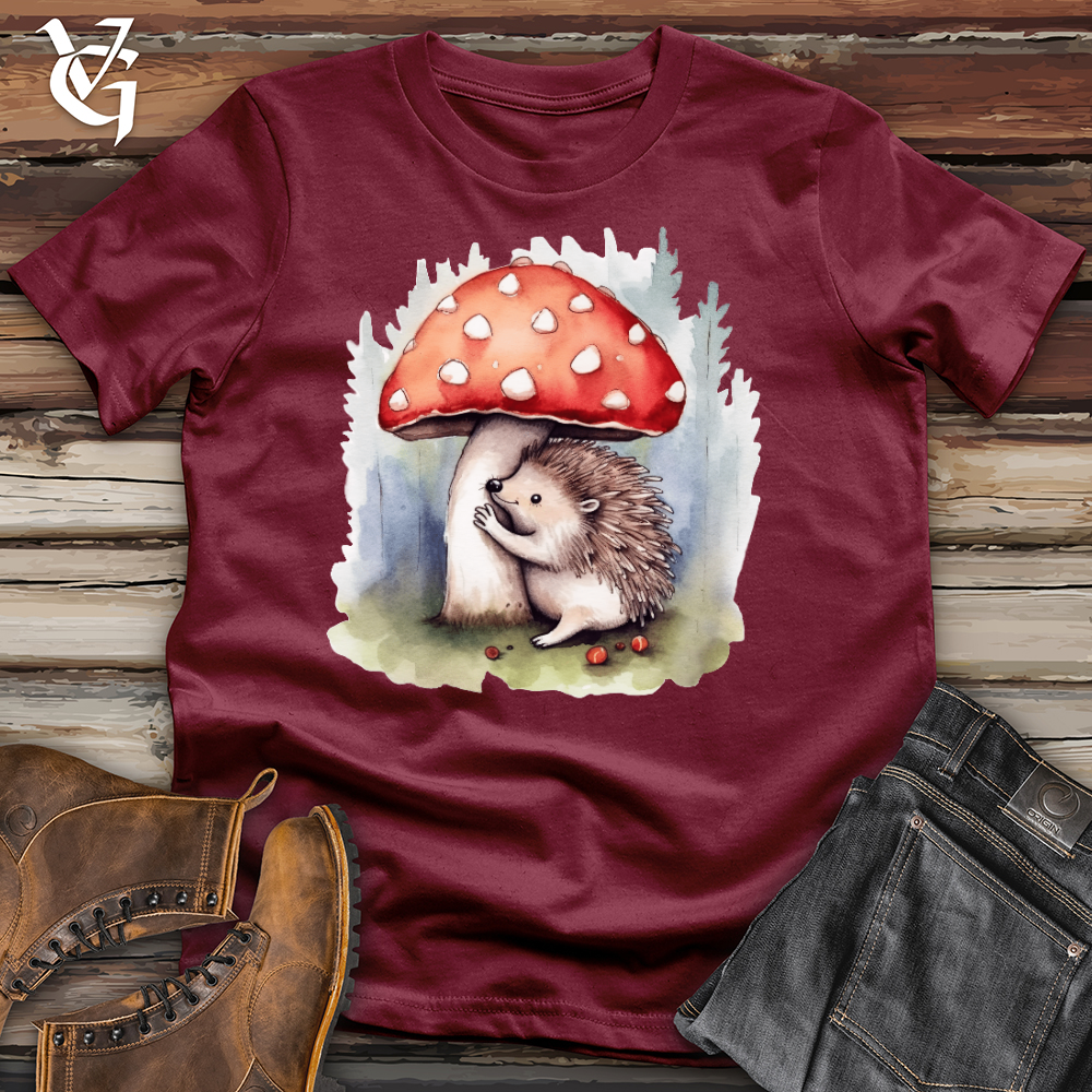 Porcupine Hugging Mushroom Cotton Tee