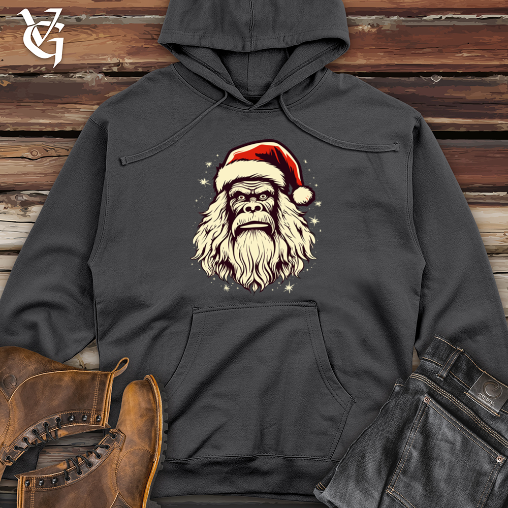 Retro Santa Sasquatch Midweight Hooded Sweatshirt