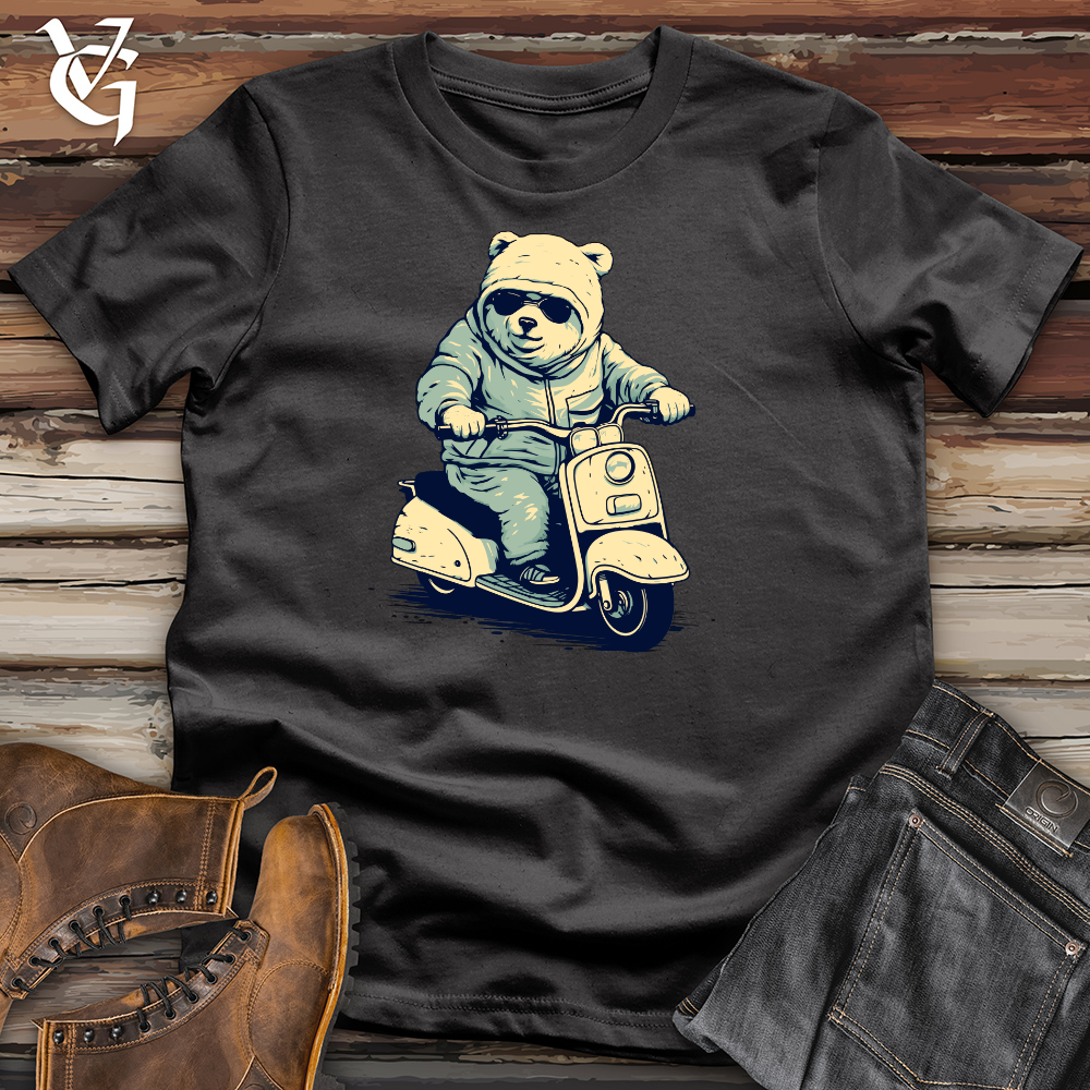 Retro Scooting Bear Cotton Tee