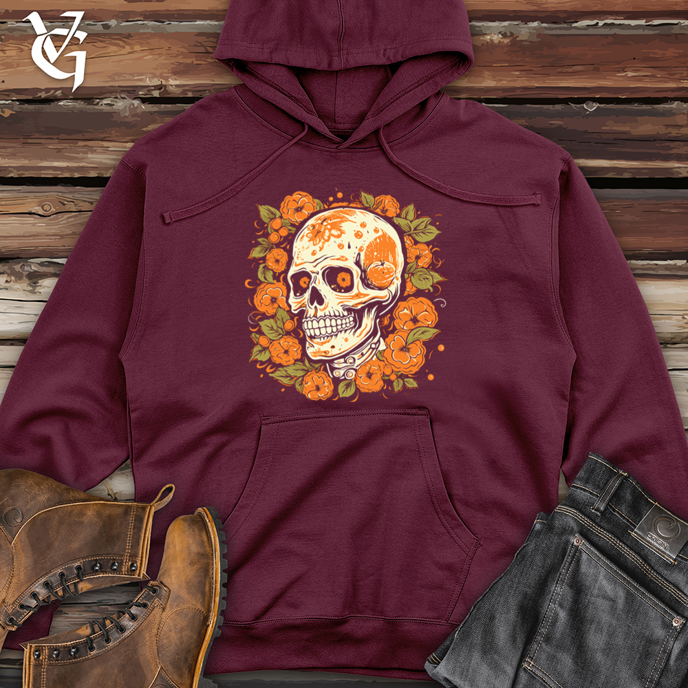Vibrant Orange Artistry Midweight Hooded Sweatshirt