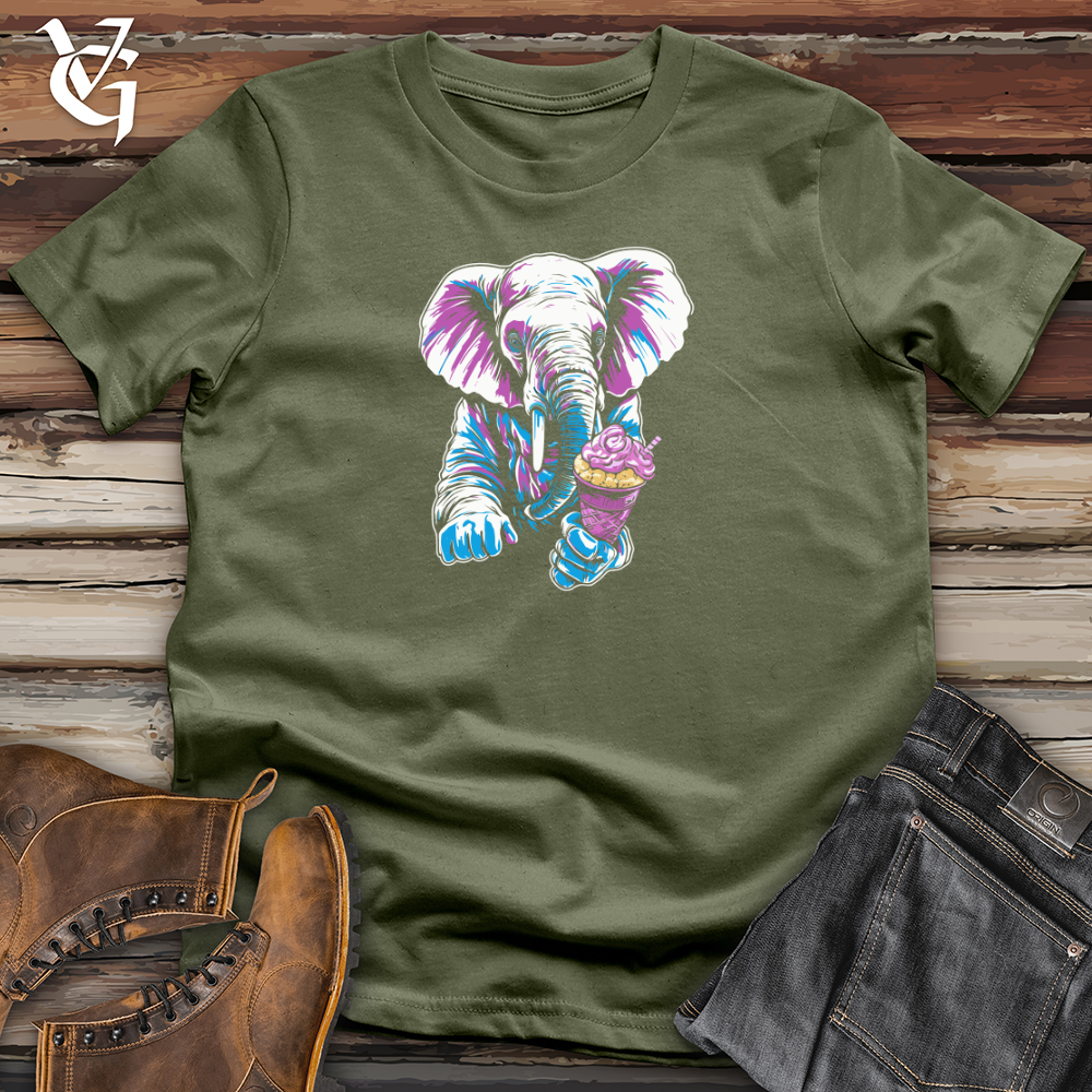 Retro Cosmic Ice Cream Elephant Softstyle Tee