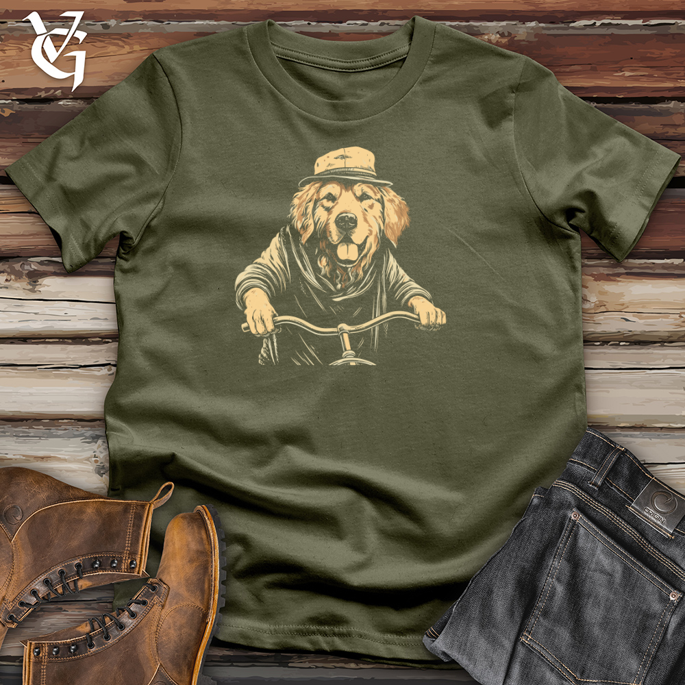 Retro Cruiser Golden Retriever Cotton Tee