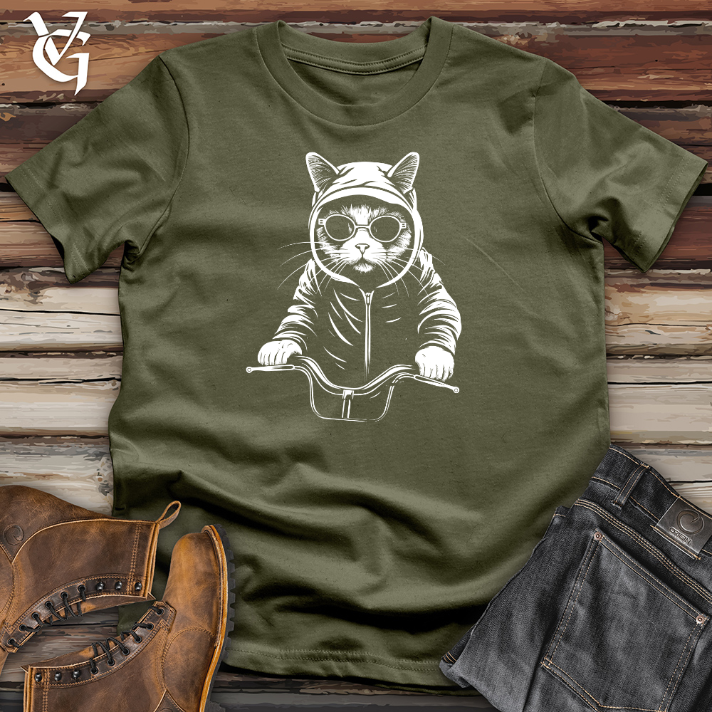 Retro Cycle Cat Cotton Tee