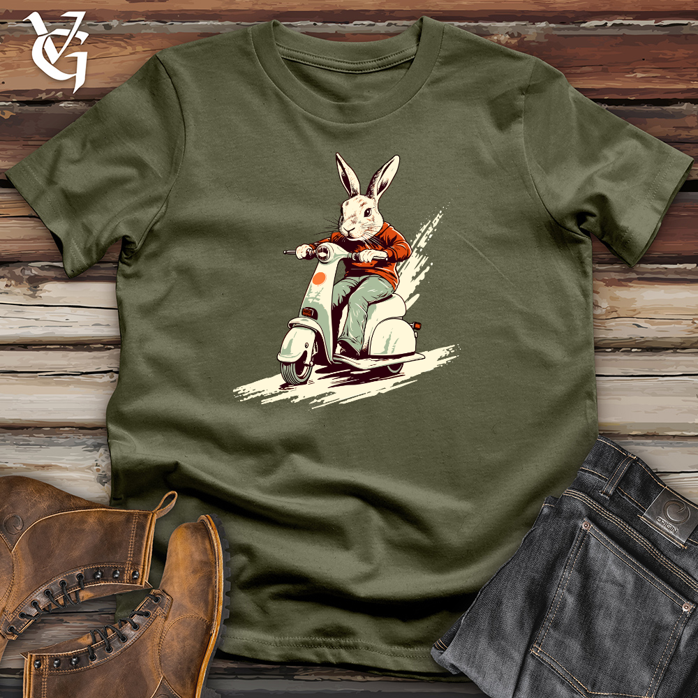 Retro Scooting Rabbit Cotton Tee