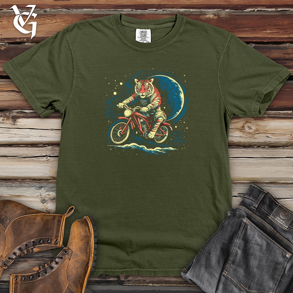 Retro Cosmic Bicycle Tiger Heavy Cotton Comfort Colors Tee