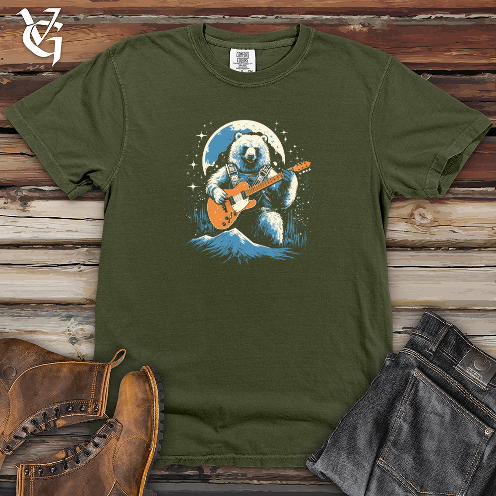 Retro Cosmic Guitar Bear Heavy Cotton Comfort Colors Tee