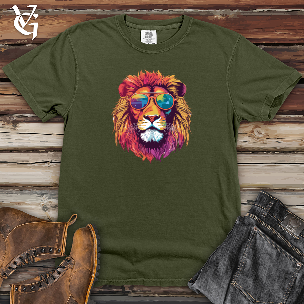 Retro Cosmic Shades Lion Heavy Cotton Comfort Colors Tee