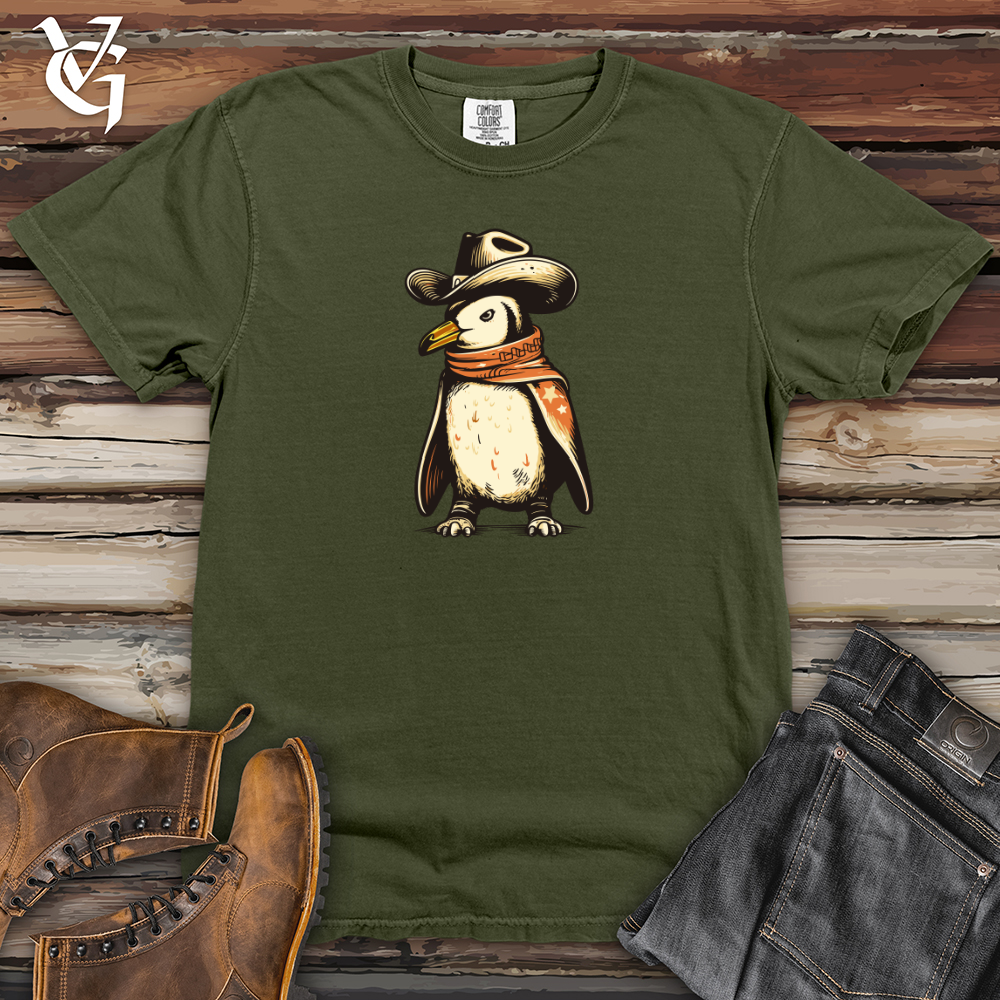Retro Cowboy Penguin 01 Heavy Cotton Comfort Colors Tee